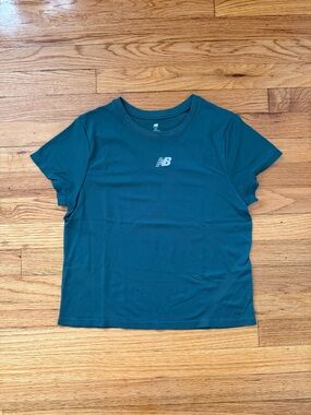 New Balance Dark Teal Performance Tee with Center Logo
